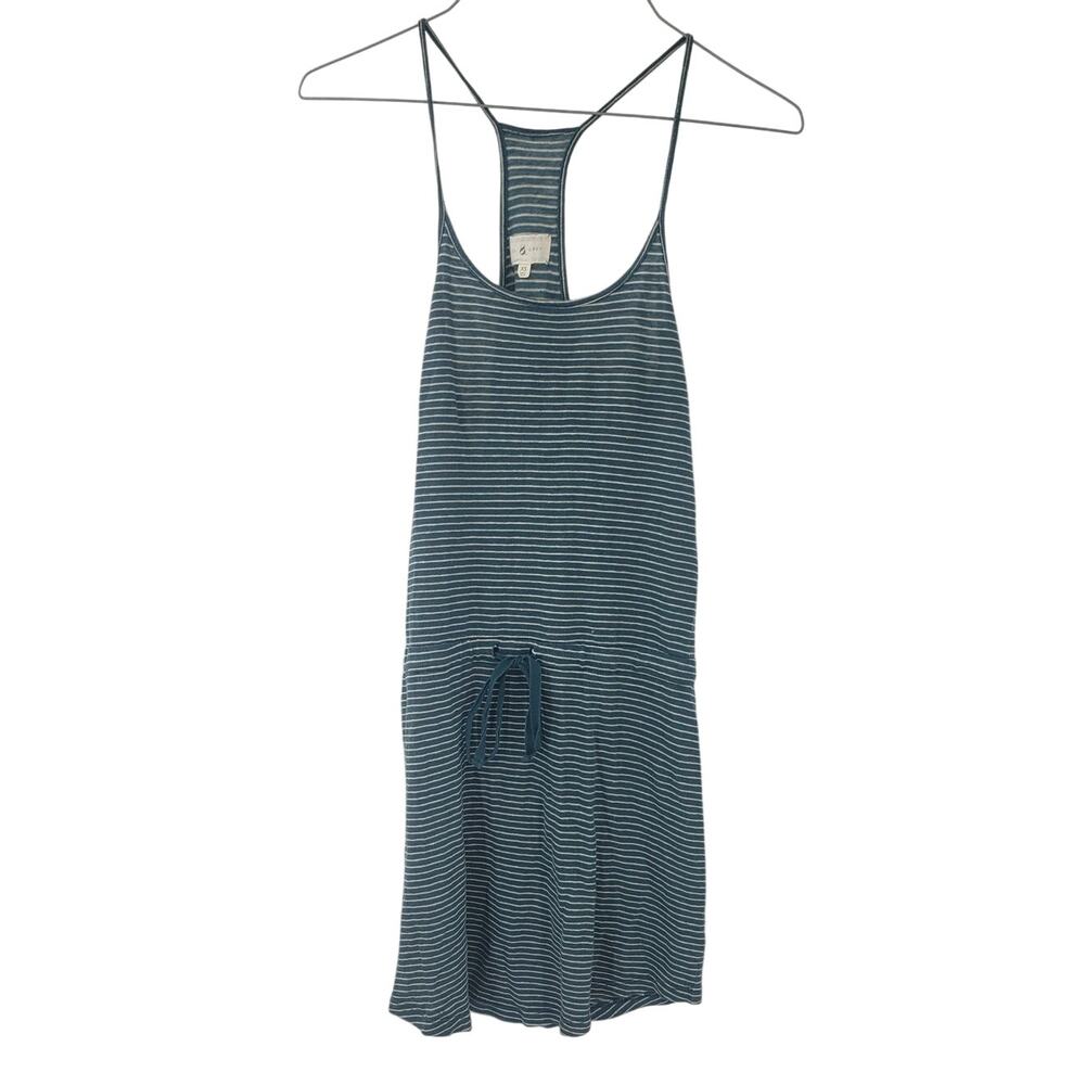 LOU & GREY Striped Linen Blend Spaghetti Strap Dress Womens Size Extra Small XS